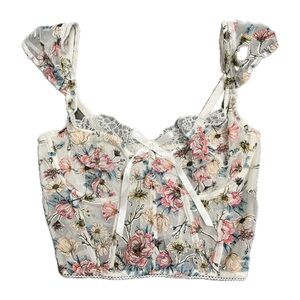 Victoria’s Secret dream angels floral unlined bra corset top - Ivory